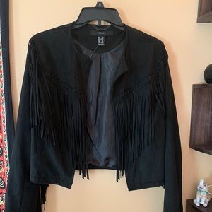 Forever 21 Black Fringe Jacket